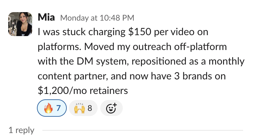 Member message in the Client Accelerator Slack