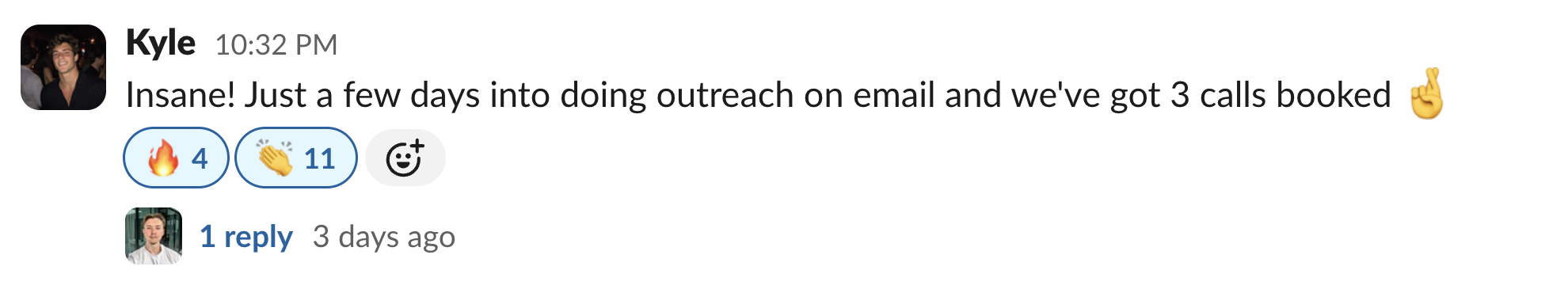 Member message in the Client Accelerator Slack