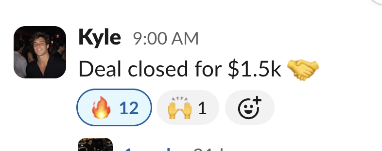 Member message in the Client Accelerator Slack